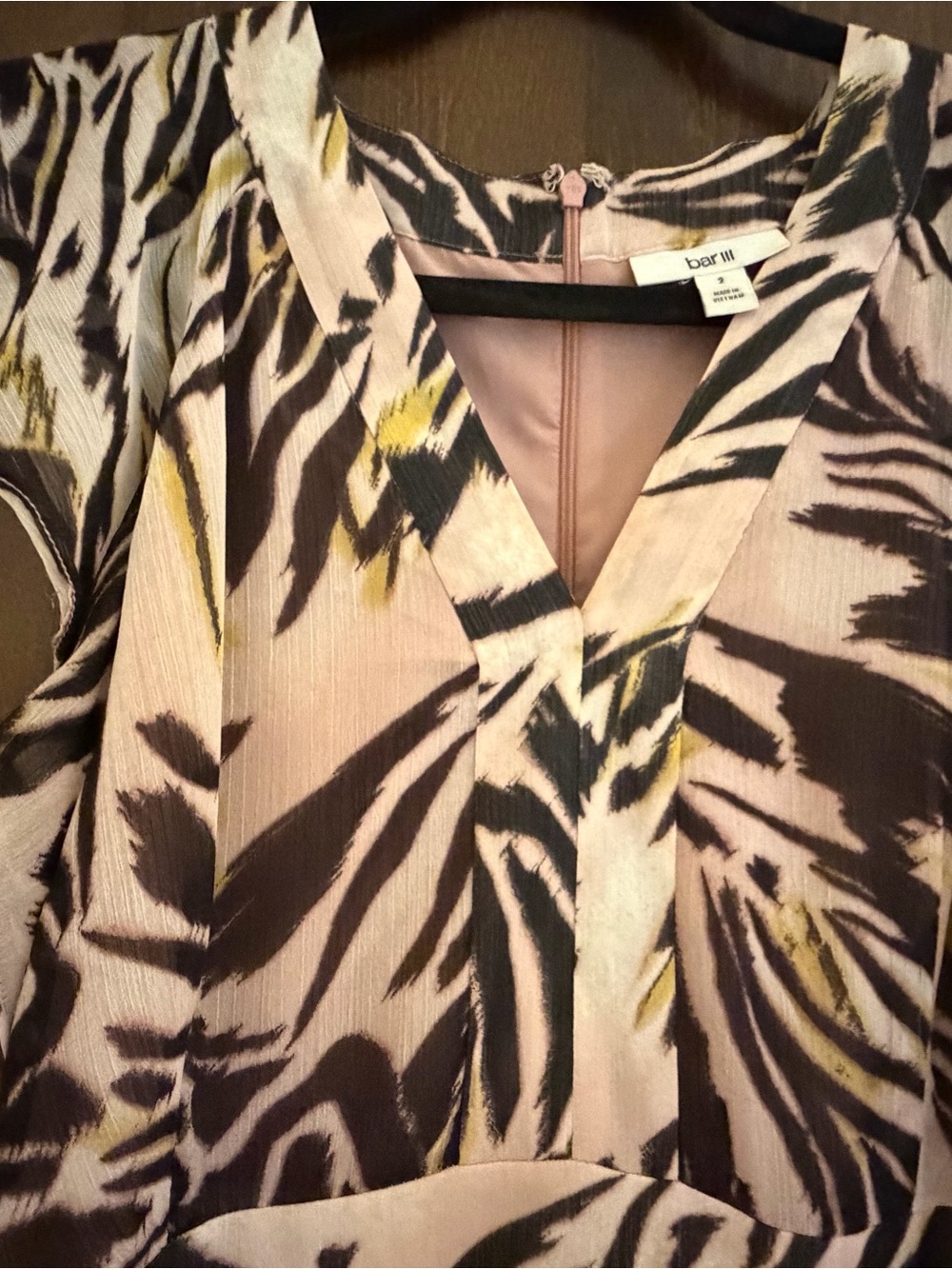 Bar III Pink Zebra-Print Ruffle Dress - Picture 3 of 5